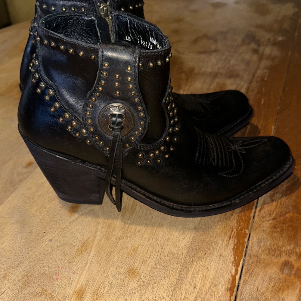 Liberty Black Jules Star Studded Ankle Boots
